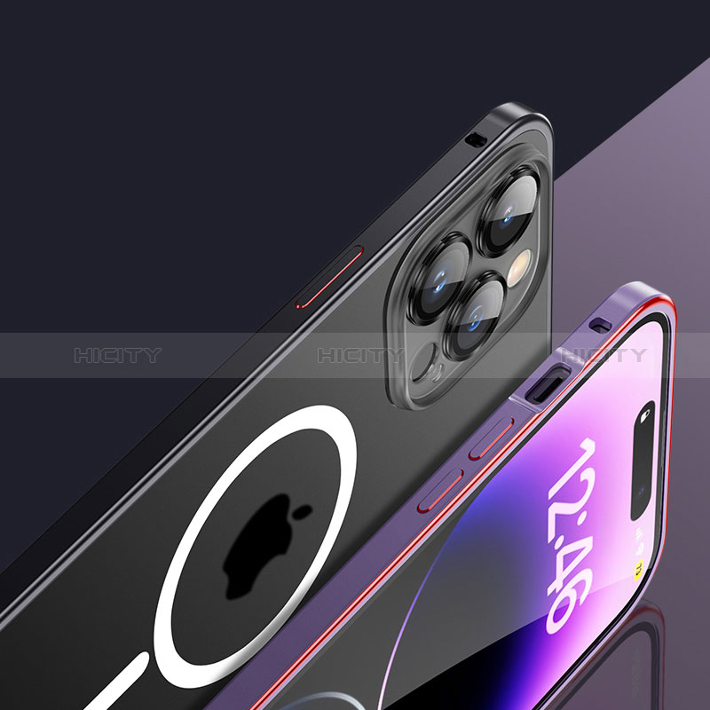 Coque Bumper Luxe Metal et Plastique Etui Housse avec Mag-Safe Magnetic Magnetique JL2 pour Apple iPhone 15 Pro Plus