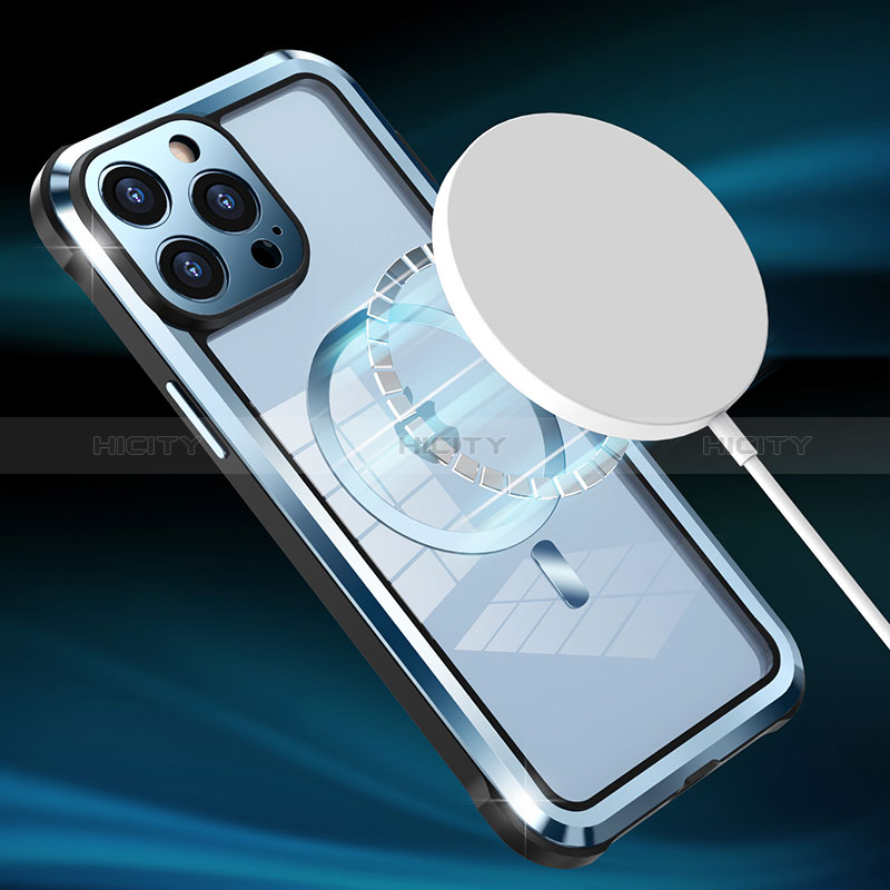 Coque Bumper Luxe Metal et Plastique Etui Housse avec Mag-Safe Magnetic Magnetique LF2 pour Apple iPhone 13 Pro Max Plus