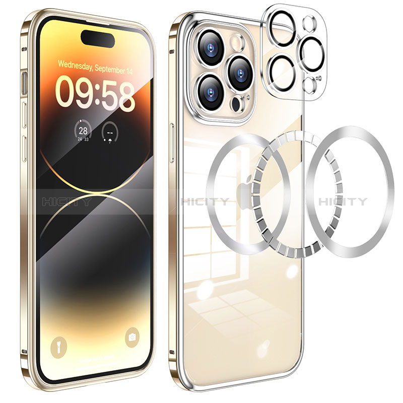 Coque Bumper Luxe Metal et Plastique Etui Housse avec Mag-Safe Magnetic Magnetique LF3 pour Apple iPhone 14 Pro Plus