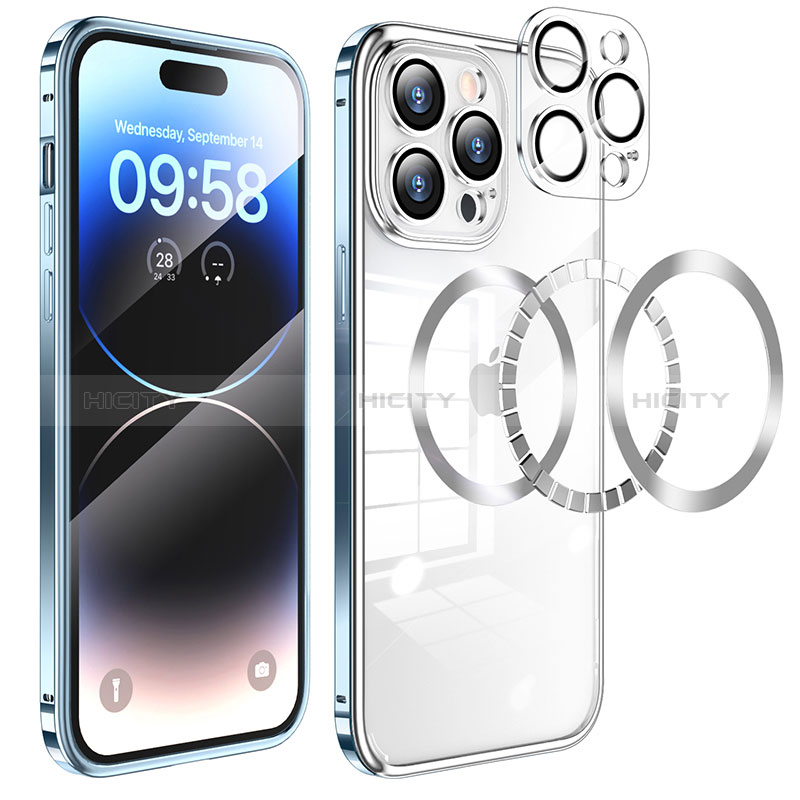 Coque Bumper Luxe Metal et Plastique Etui Housse avec Mag-Safe Magnetic Magnetique LF3 pour Apple iPhone 15 Pro Plus