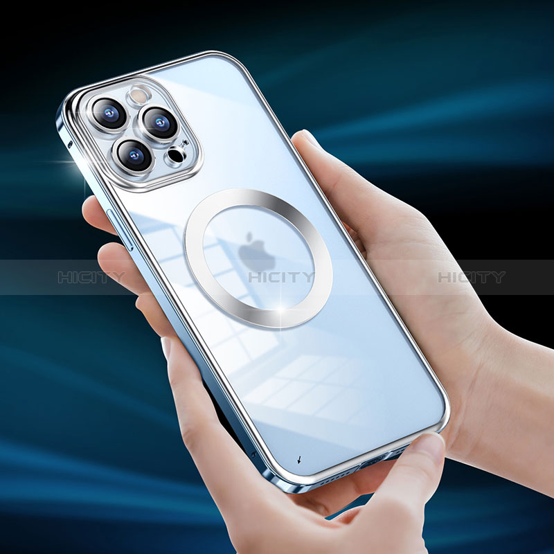 Coque Bumper Luxe Metal et Plastique Etui Housse avec Mag-Safe Magnetic Magnetique LF5 pour Apple iPhone 13 Pro Max Plus