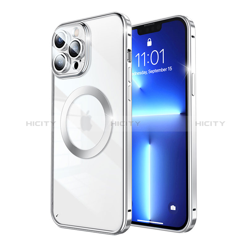 Coque Bumper Luxe Metal et Plastique Etui Housse avec Mag-Safe Magnetic Magnetique LF5 pour Apple iPhone 13 Pro Plus