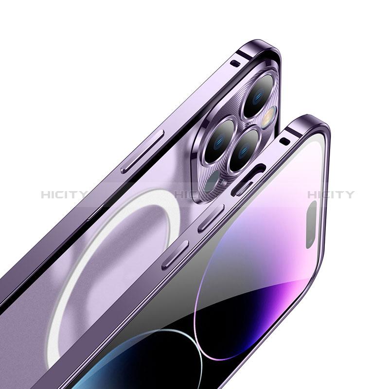 Coque Bumper Luxe Metal et Plastique Etui Housse avec Mag-Safe Magnetic Magnetique LK1 pour Apple iPhone 15 Pro Plus
