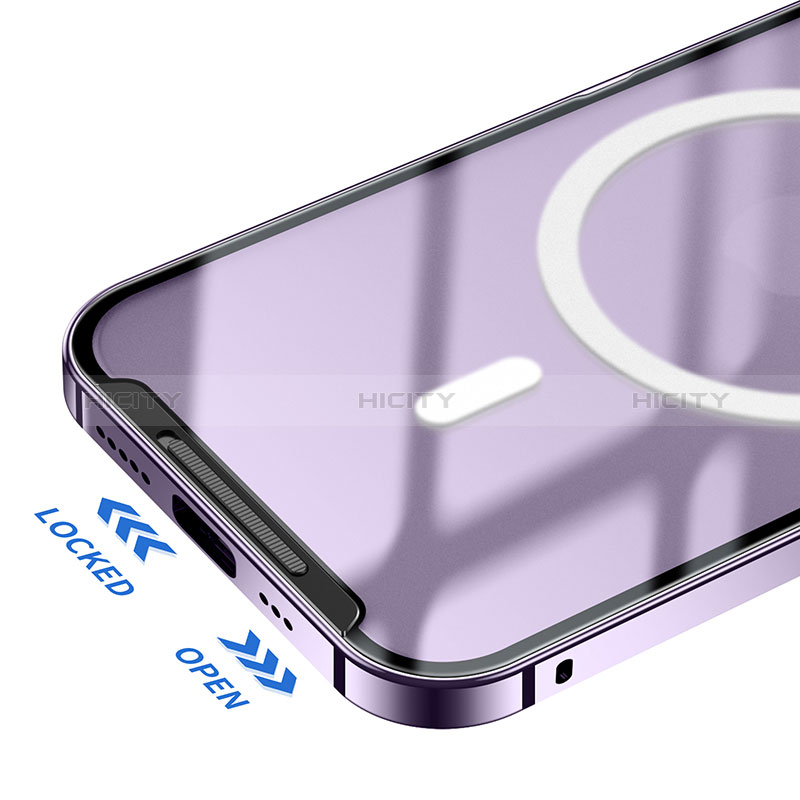 Coque Bumper Luxe Metal et Plastique Etui Housse avec Mag-Safe Magnetic Magnetique LK1 pour Apple iPhone 15 Pro Plus