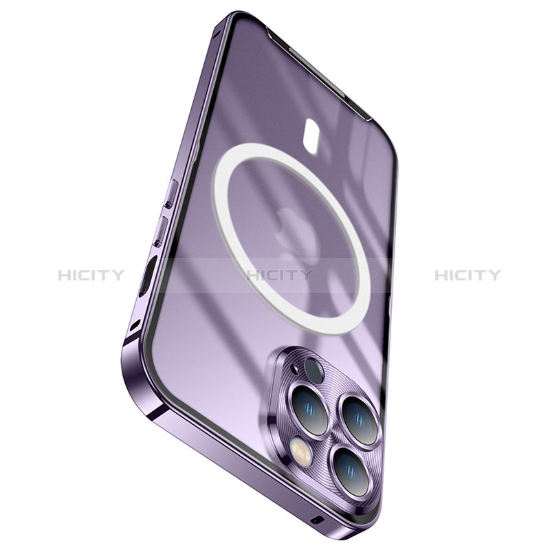 Coque Bumper Luxe Metal et Plastique Etui Housse avec Mag-Safe Magnetic Magnetique LK1 pour Apple iPhone 15 Pro Plus