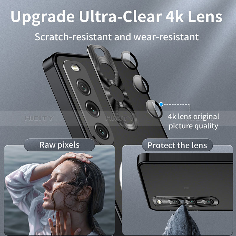 Coque Bumper Luxe Metal et Plastique Etui Housse avec Mag-Safe Magnetic Magnetique LK1 pour Sony Xperia 10 V Noir Plus