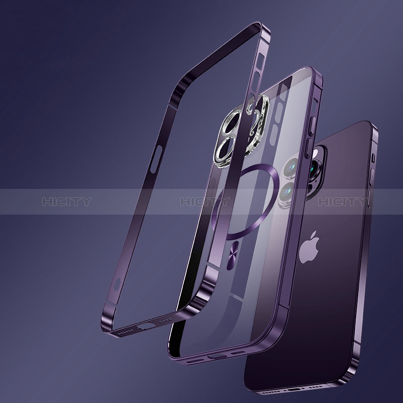 Coque Bumper Luxe Metal et Plastique Etui Housse avec Mag-Safe Magnetic Magnetique LK3 pour Apple iPhone 14 Pro Max Plus