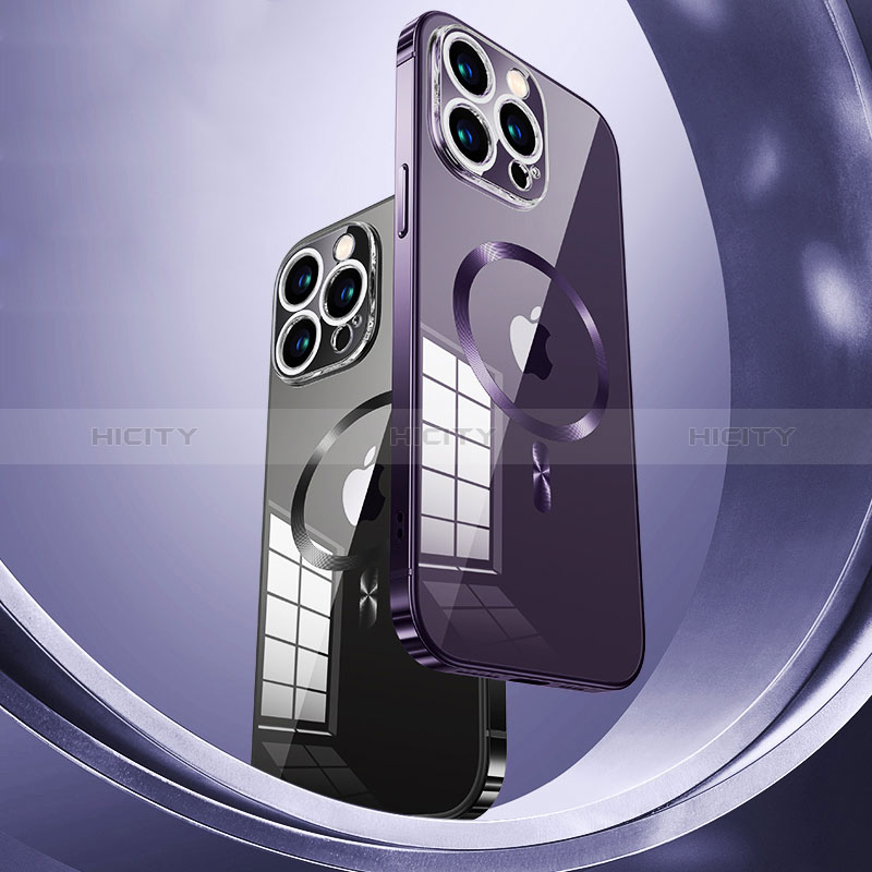 Coque Bumper Luxe Metal et Plastique Etui Housse avec Mag-Safe Magnetic Magnetique LK3 pour Apple iPhone 15 Pro Plus
