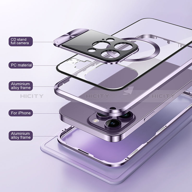 Coque Bumper Luxe Metal et Plastique Etui Housse avec Mag-Safe Magnetic Magnetique LK4 pour Apple iPhone 14 Pro Plus