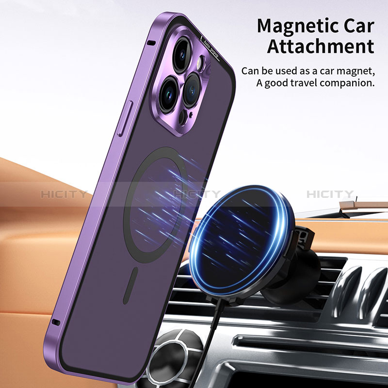 Coque Bumper Luxe Metal et Plastique Etui Housse avec Mag-Safe Magnetic Magnetique LK5 pour Apple iPhone 14 Pro Plus