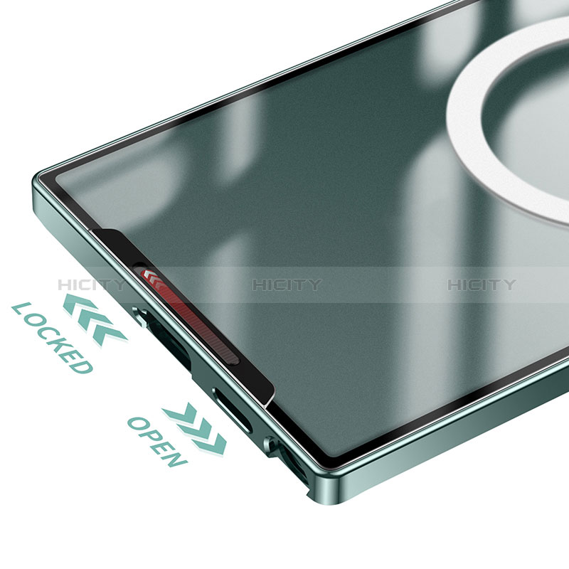 Coque Bumper Luxe Metal et Plastique Etui Housse avec Mag-Safe Magnetic Magnetique P01 pour Samsung Galaxy S22 Ultra 5G Plus