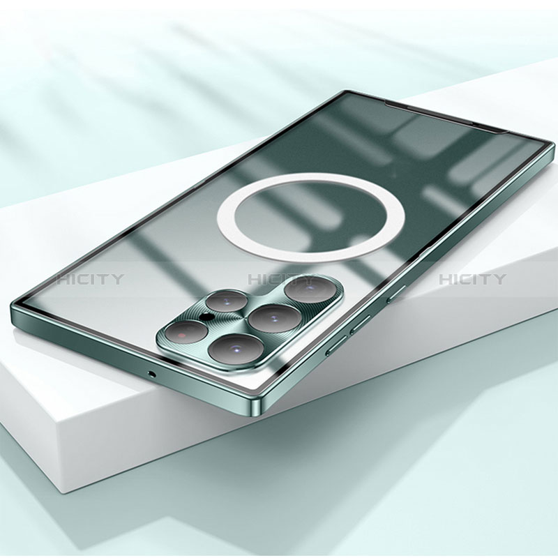 Coque Bumper Luxe Metal et Plastique Etui Housse avec Mag-Safe Magnetic Magnetique pour Samsung Galaxy S21 Ultra 5G Plus
