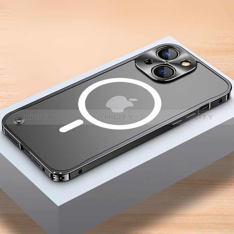Coque Bumper Luxe Metal et Plastique Etui Housse avec Mag-Safe Magnetic Magnetique QC1 pour Apple iPhone 13 Plus