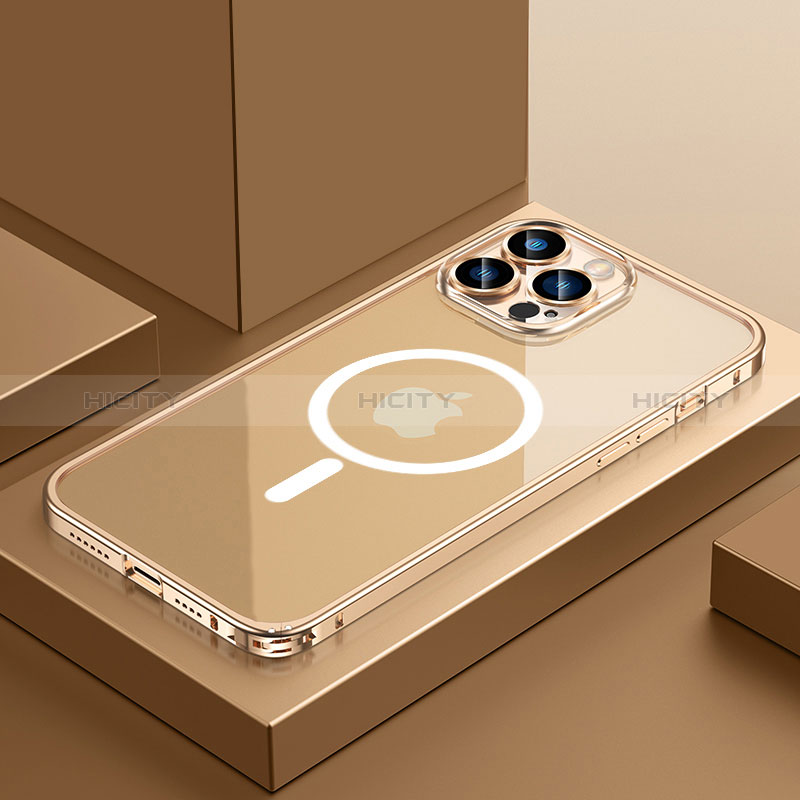Coque Bumper Luxe Metal et Plastique Etui Housse avec Mag-Safe Magnetic Magnetique QC3 pour Apple iPhone 12 Pro Max Plus