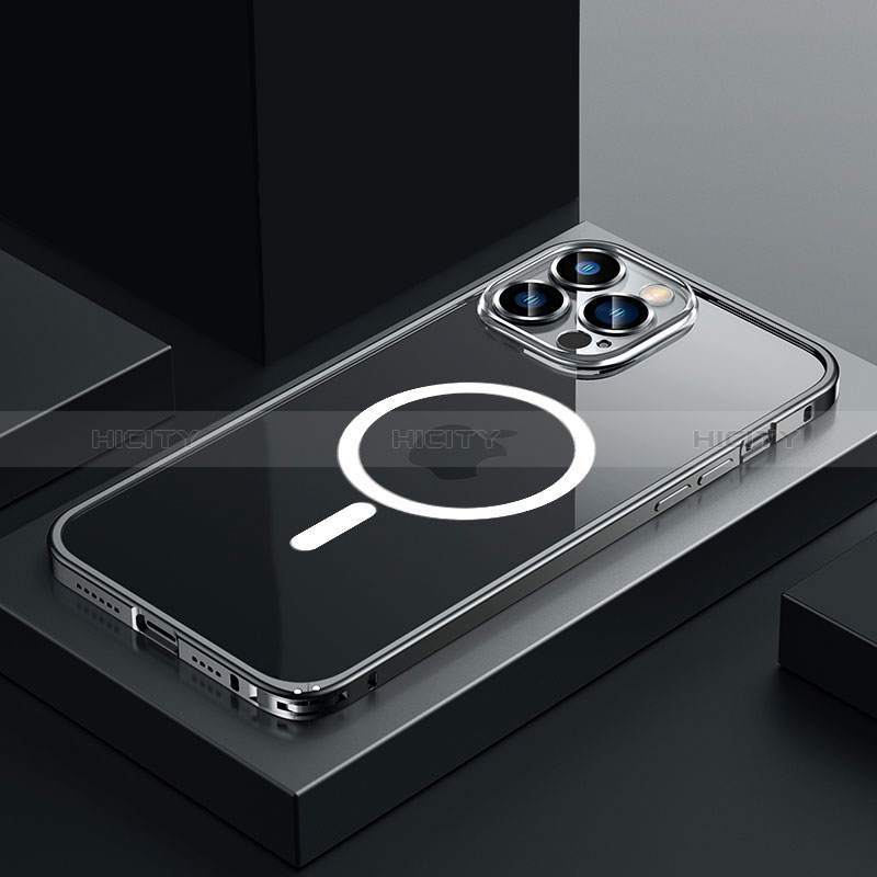 Coque Bumper Luxe Metal et Plastique Etui Housse avec Mag-Safe Magnetic Magnetique QC3 pour Apple iPhone 12 Pro Plus