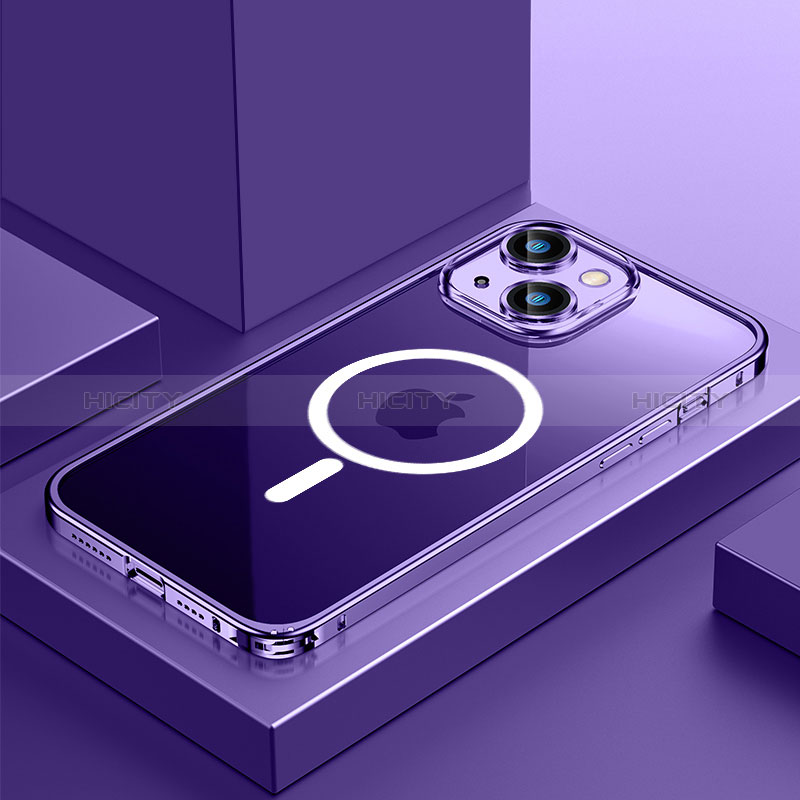 Coque Bumper Luxe Metal et Plastique Etui Housse avec Mag-Safe Magnetic Magnetique QC3 pour Apple iPhone 13 Mini Plus