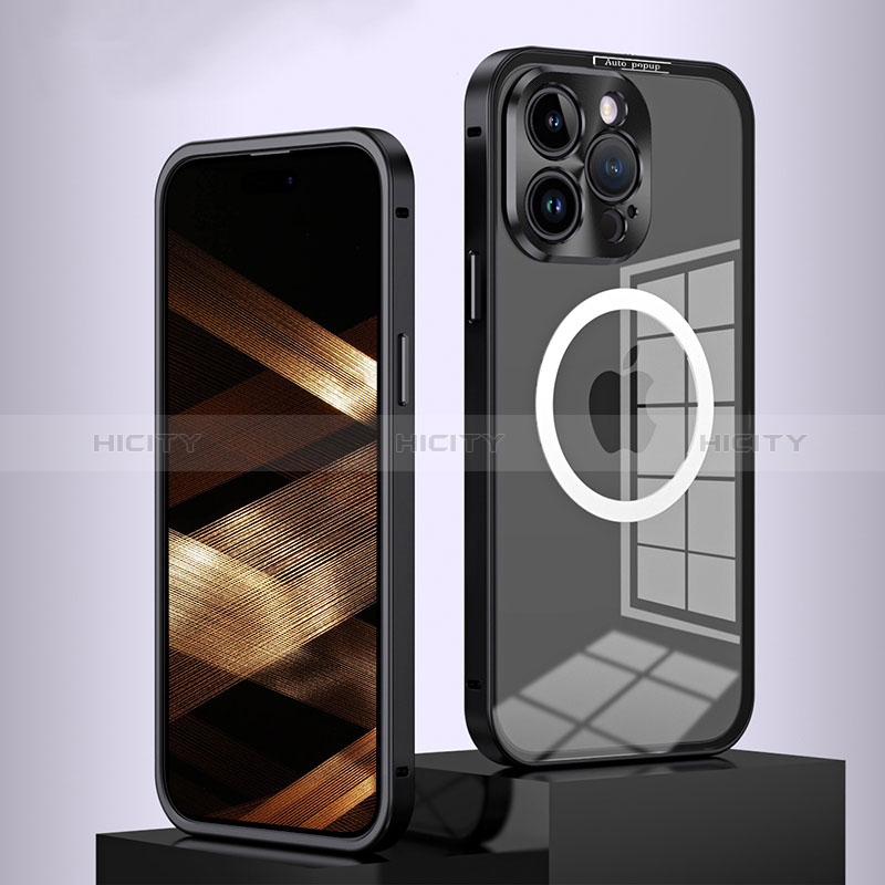 Coque Bumper Luxe Metal et Plastique Etui Housse avec Mag-Safe Magnetic Magnetique QC5 pour Apple iPhone 13 Pro Plus