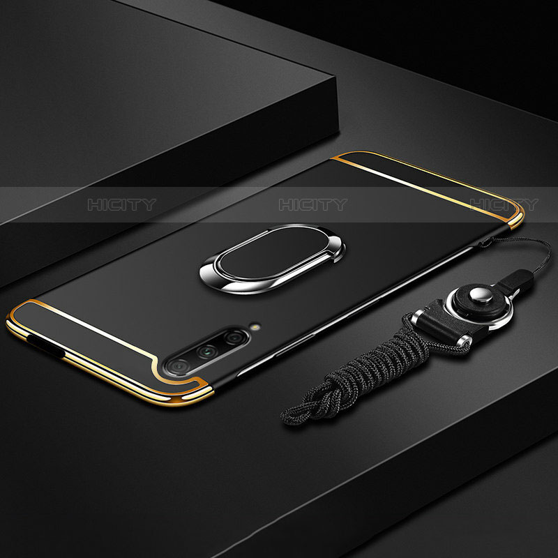 Coque Bumper Luxe Metal et Plastique Etui Housse avec Support Bague Anneau A01 pour Huawei Y9s Noir Plus