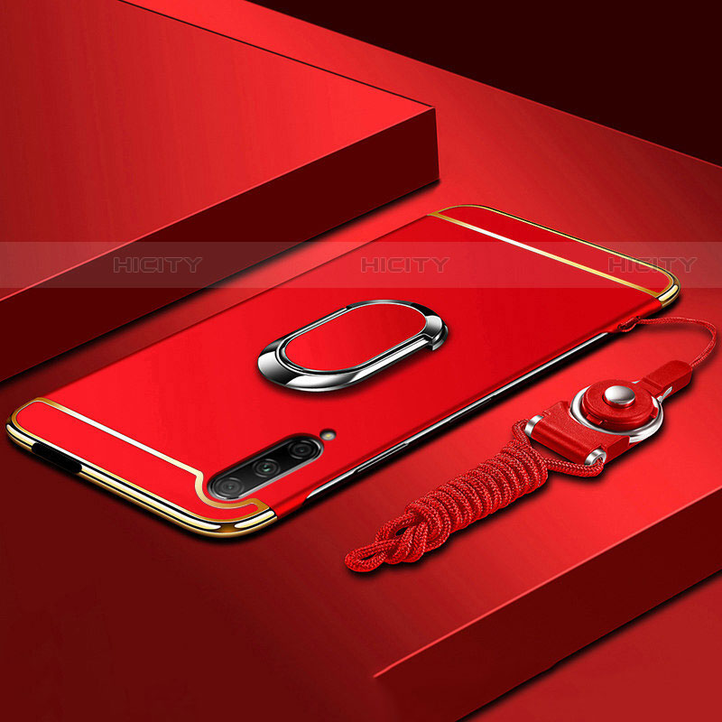 Coque Bumper Luxe Metal et Plastique Etui Housse avec Support Bague Anneau A01 pour Huawei Y9s Rouge Plus