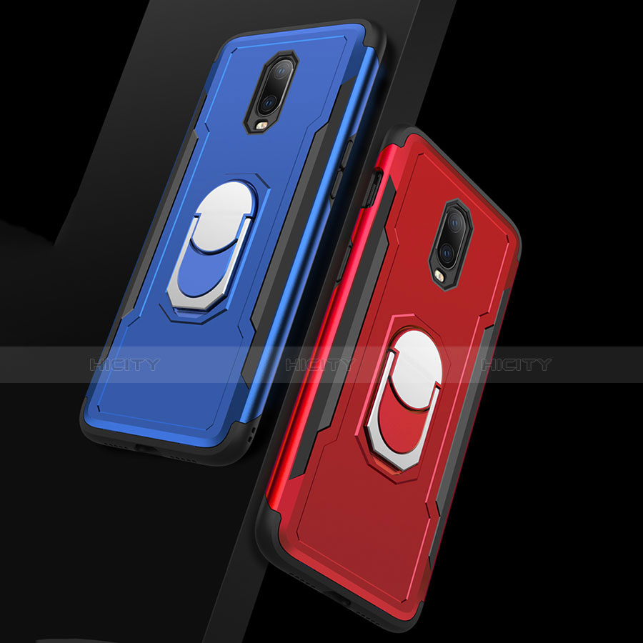 Coque Bumper Luxe Metal et Plastique Etui Housse avec Support Bague Anneau A01 pour OnePlus 6T Plus