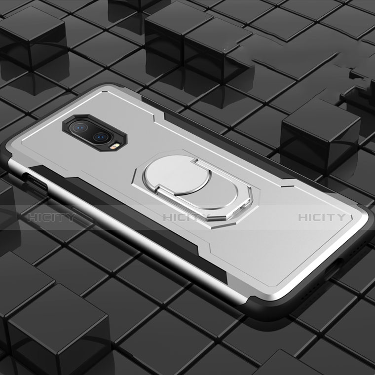 Coque Bumper Luxe Metal et Plastique Etui Housse avec Support Bague Anneau A01 pour OnePlus 6T Plus