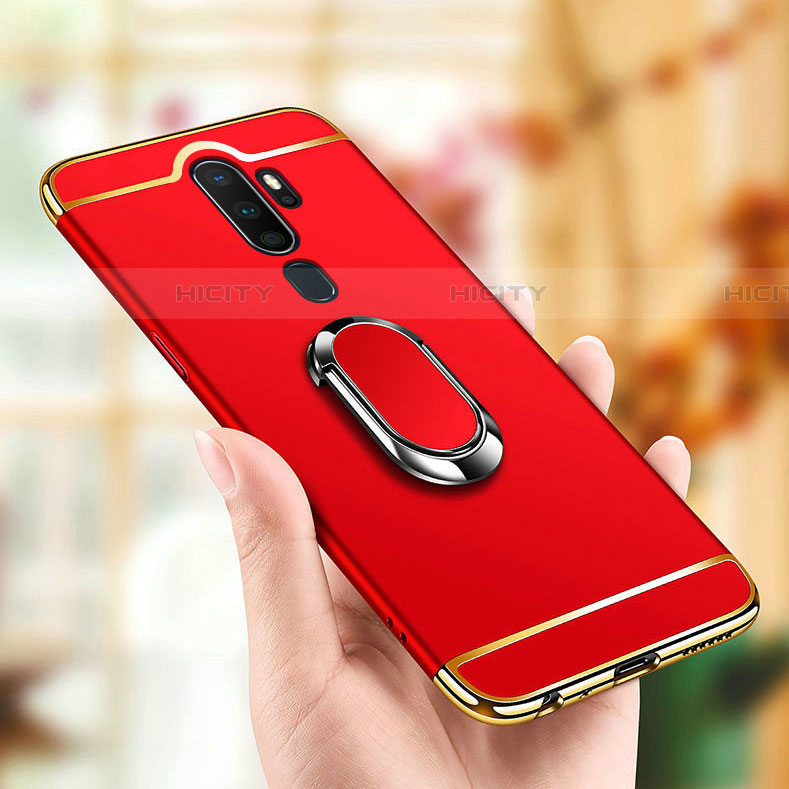 Coque Bumper Luxe Metal et Plastique Etui Housse avec Support Bague Anneau A01 pour Oppo A9 (2020) Plus