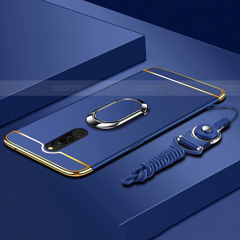 Coque Bumper Luxe Metal et Plastique Etui Housse avec Support Bague Anneau A01 pour Xiaomi Redmi 8 Bleu Plus