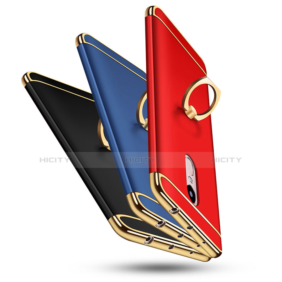 Coque Bumper Luxe Metal et Plastique Etui Housse avec Support Bague Anneau A01 pour Xiaomi Redmi Note 4 Plus