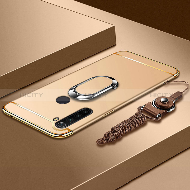 Coque Bumper Luxe Metal et Plastique Etui Housse avec Support Bague Anneau K01 pour Xiaomi Redmi Note 8 (2021) Or Plus