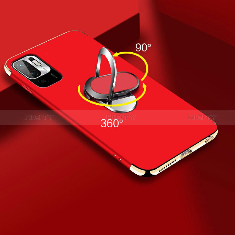 Coque Bumper Luxe Metal et Plastique Etui Housse avec Support Bague Anneau pour Xiaomi Redmi Note 10T 5G Plus