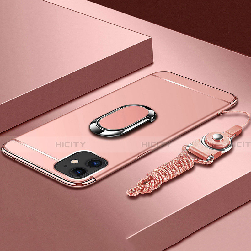 Coque Bumper Luxe Metal et Plastique Etui Housse avec Support Bague Anneau T01 pour Apple iPhone 11 Plus