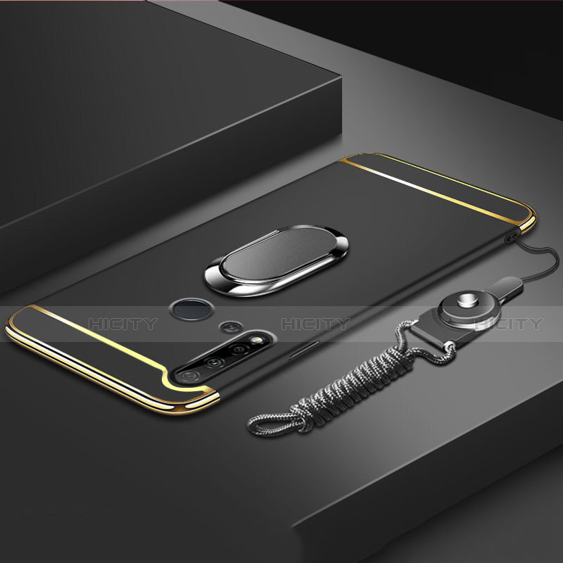 Coque Bumper Luxe Metal et Plastique Etui Housse avec Support Bague Anneau T01 pour Huawei Nova 5i Plus