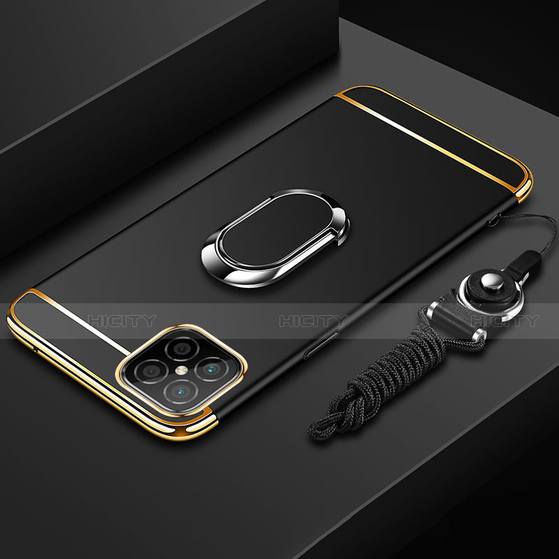 Coque Bumper Luxe Metal et Plastique Etui Housse avec Support Bague Anneau T01 pour Huawei Nova 8 SE 5G Noir Plus