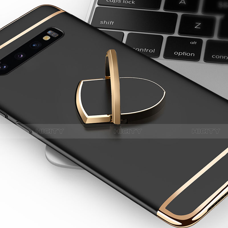 Coque Bumper Luxe Metal et Plastique Etui Housse avec Support Bague Anneau T01 pour Samsung Galaxy S10 5G Plus