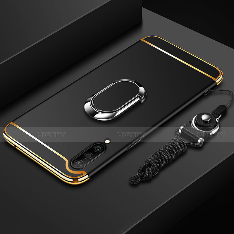 Coque Bumper Luxe Metal et Plastique Etui Housse avec Support Bague Anneau T01 pour Xiaomi Mi A3 Noir Plus
