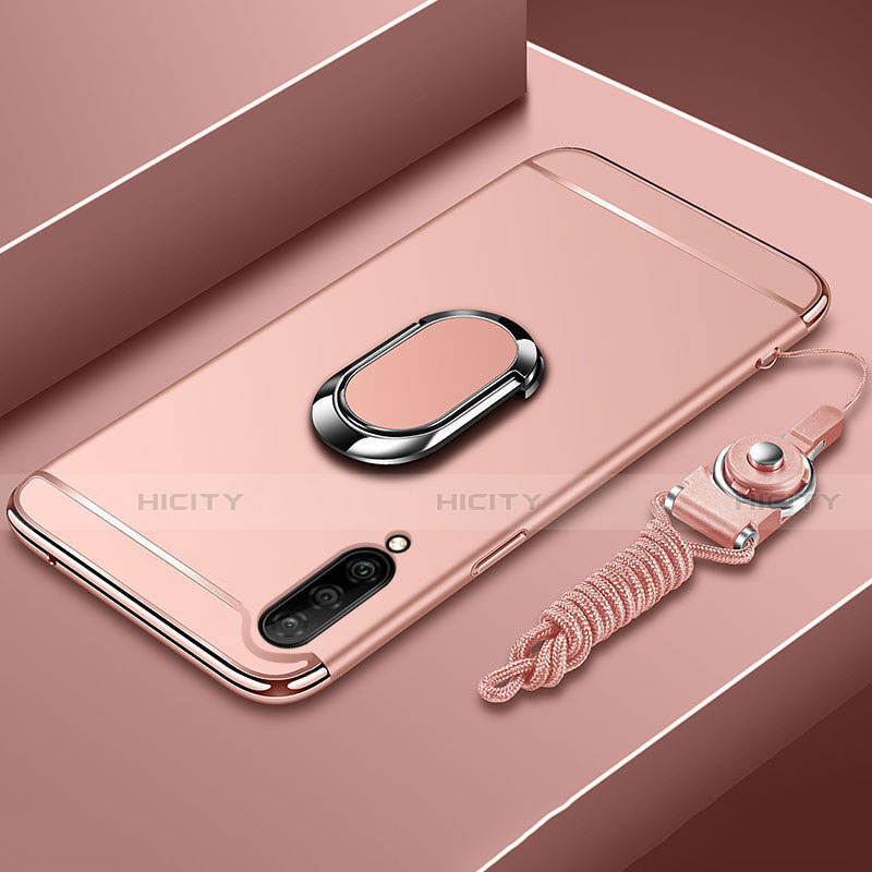 Coque Bumper Luxe Metal et Plastique Etui Housse avec Support Bague Anneau T01 pour Xiaomi Mi A3 Or Rose Plus