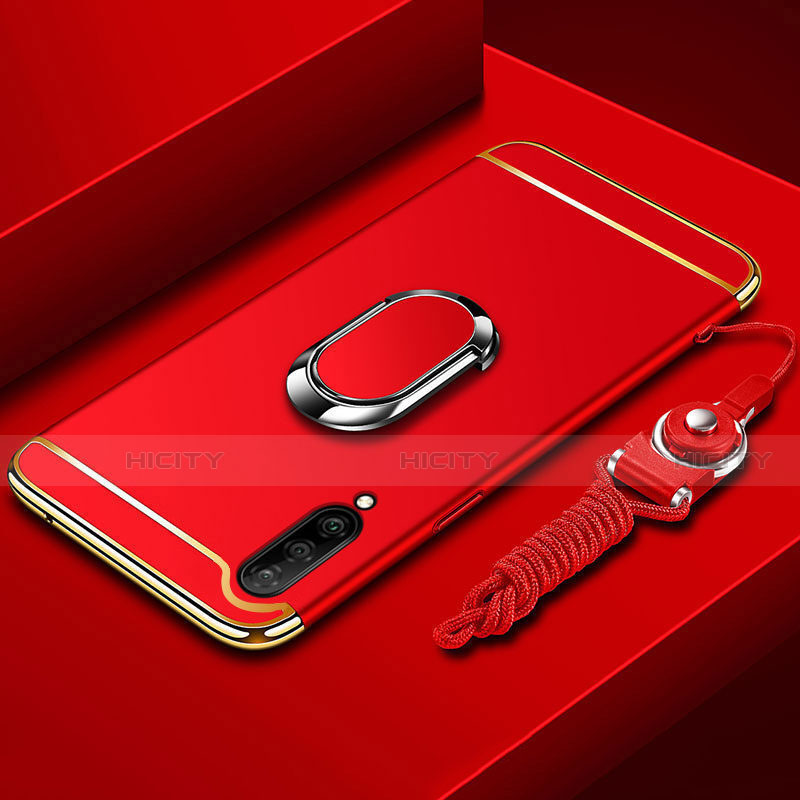 Coque Bumper Luxe Metal et Plastique Etui Housse avec Support Bague Anneau T01 pour Xiaomi Mi A3 Rouge Plus
