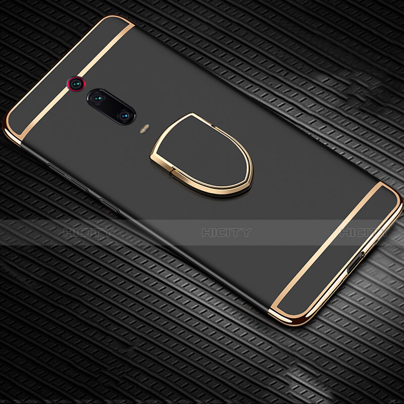Coque Bumper Luxe Metal et Plastique Etui Housse avec Support Bague Anneau T01 pour Xiaomi Redmi K20 Pro Noir Plus