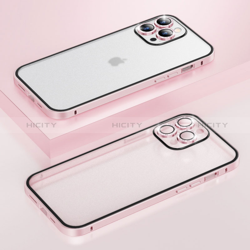 Coque Bumper Luxe Metal et Plastique Etui Housse Bling-Bling LF1 pour Apple iPhone 13 Pro Plus