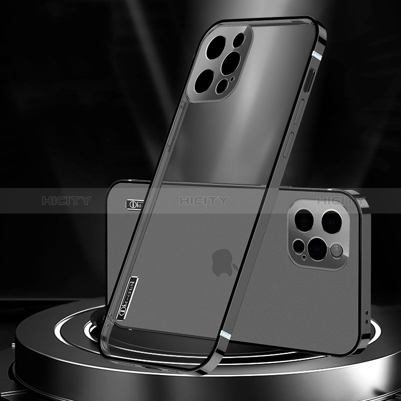 Coque Bumper Luxe Metal et Plastique Etui Housse JL3 pour Apple iPhone 13 Pro Max Noir Plus
