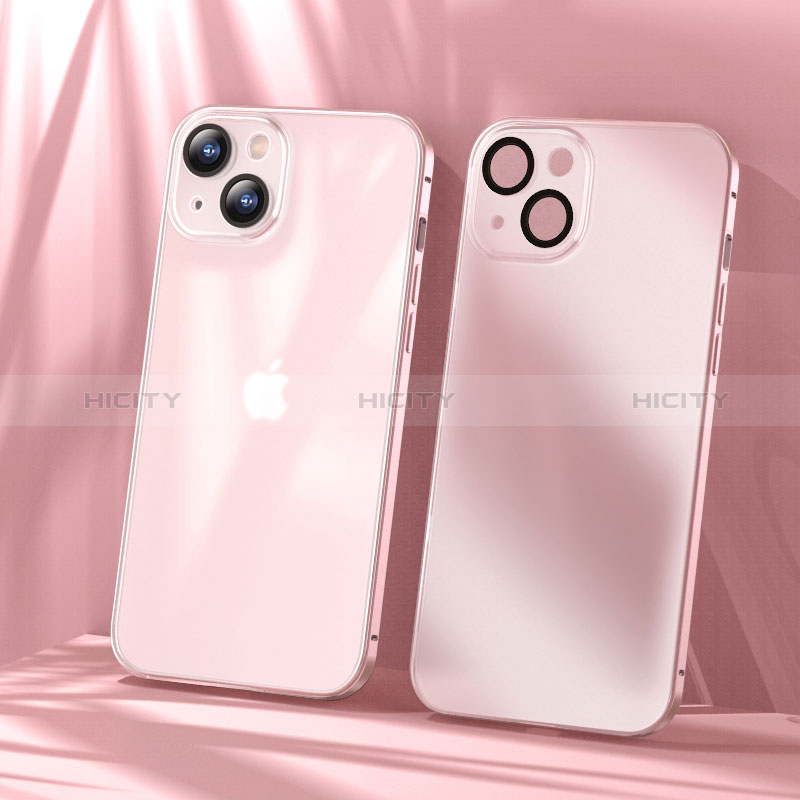 Coque Bumper Luxe Metal et Plastique Etui Housse LF1 pour Apple iPhone 14 Plus Or Rose Plus