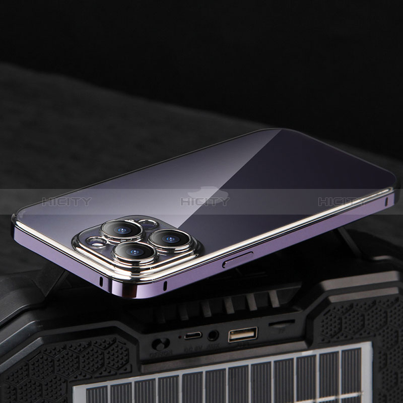 Coque Bumper Luxe Metal et Plastique Etui Housse LF5 pour Apple iPhone 14 Pro Max Violet Plus