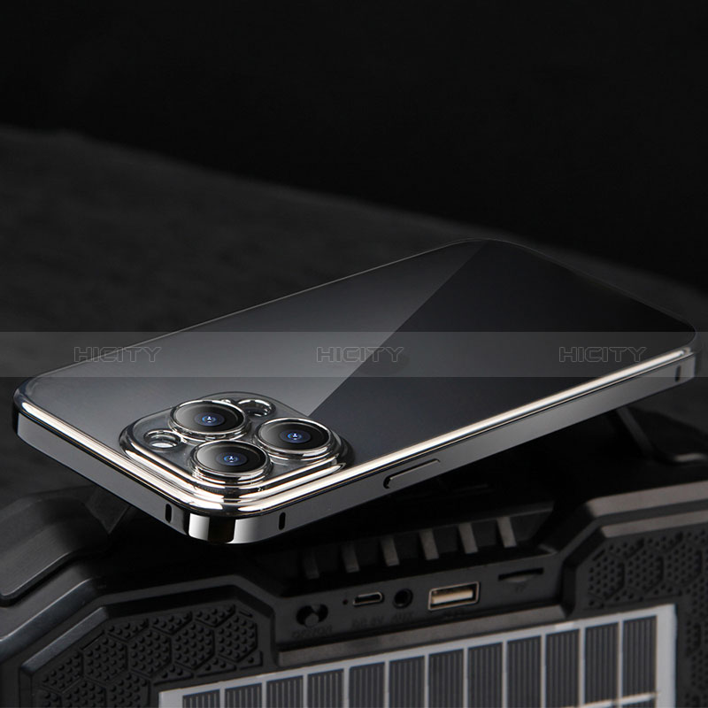 Coque Bumper Luxe Metal et Plastique Etui Housse LF5 pour Apple iPhone 15 Pro Noir Plus