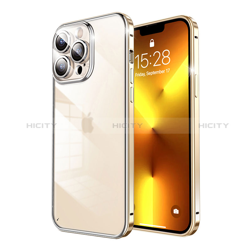 Coque Bumper Luxe Metal et Plastique Etui Housse LF7 pour Apple iPhone 13 Pro Max Or Plus