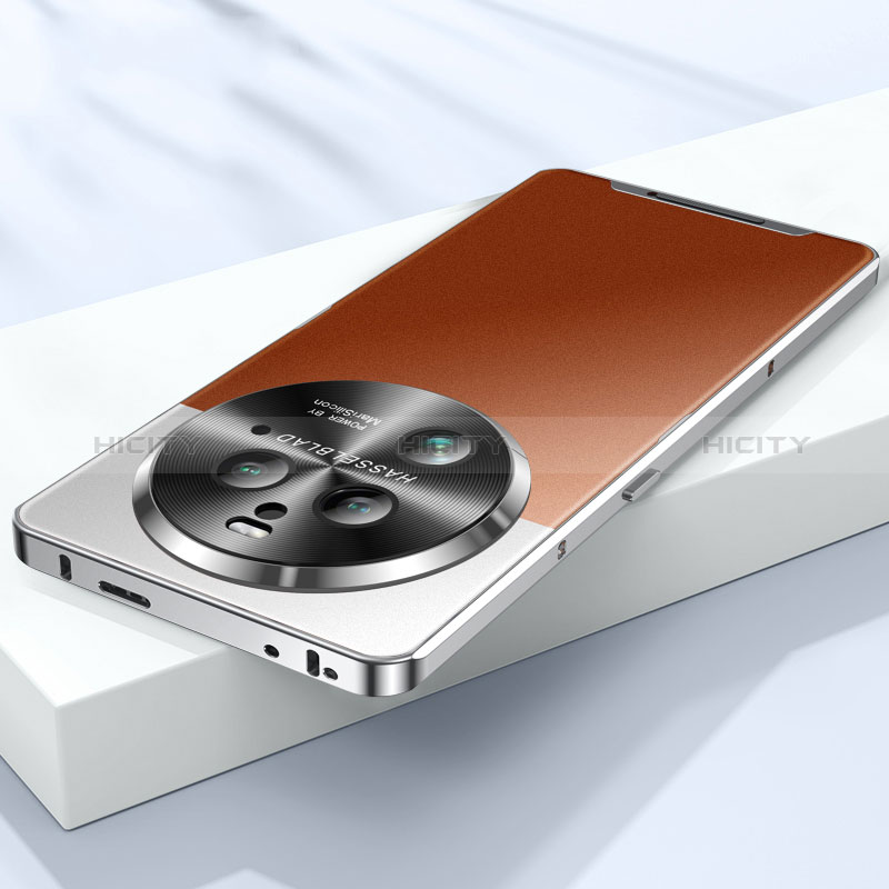 Coque Bumper Luxe Metal et Plastique Etui Housse LK1 pour Oppo Find X6 Pro 5G Marron Plus