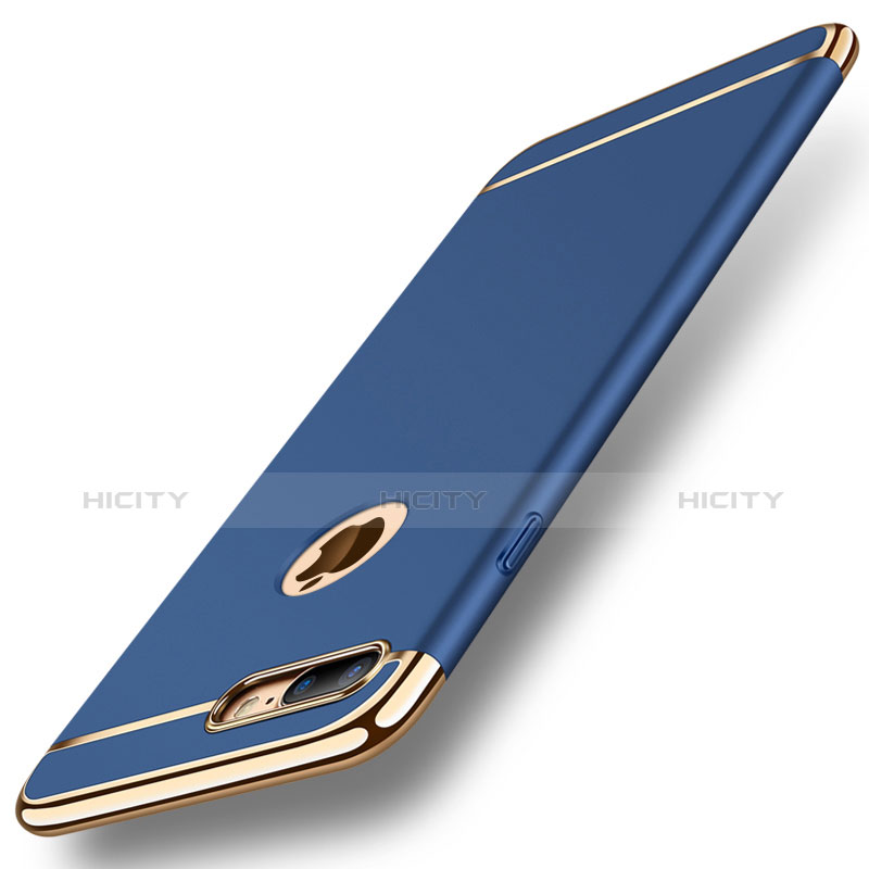 Coque Bumper Luxe Metal et Plastique Etui Housse M01 pour Apple iPhone 8 Plus Bleu Plus