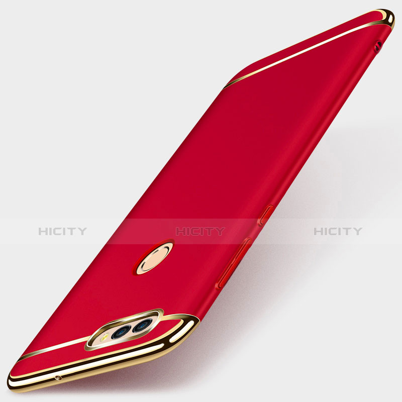 Coque Bumper Luxe Metal et Plastique Etui Housse M01 pour Huawei Enjoy 7S Rouge Plus
