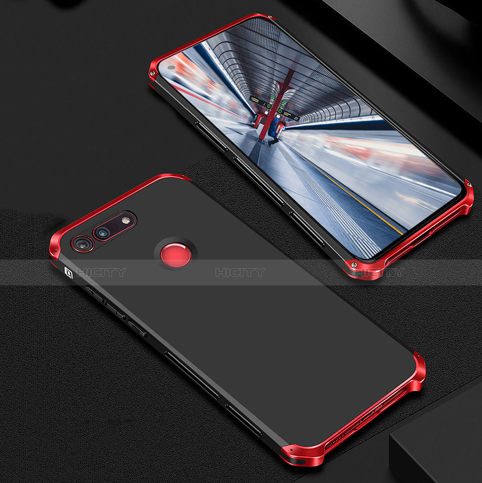 Coque Bumper Luxe Metal et Plastique Etui Housse M01 pour Huawei Honor View 20 Rouge et Noir Plus
