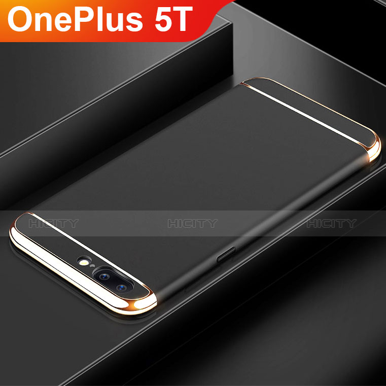 Coque Bumper Luxe Metal et Plastique Etui Housse M01 pour OnePlus 5T A5010 Noir Plus