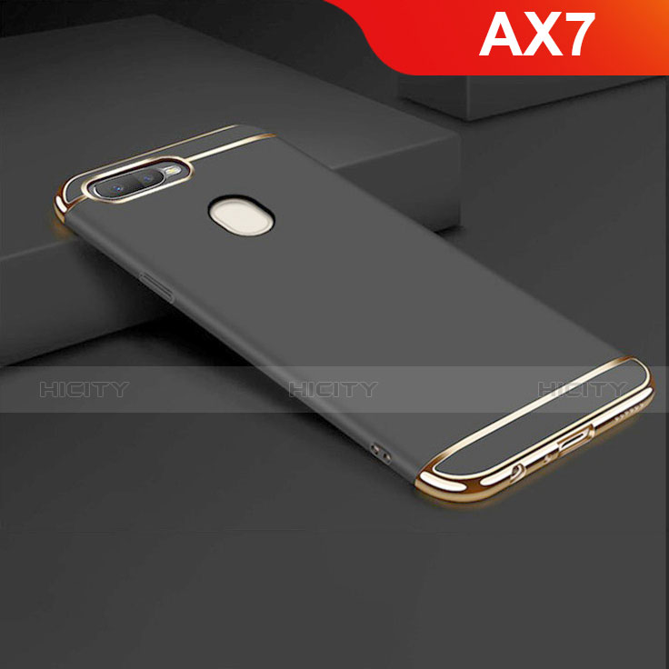 Coque Bumper Luxe Metal et Plastique Etui Housse M01 pour Oppo AX7 Noir Plus